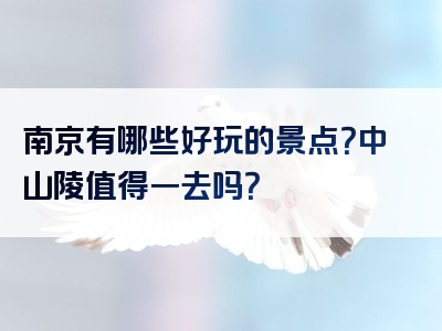南京有哪些好玩的景点？中山陵值得一去吗？