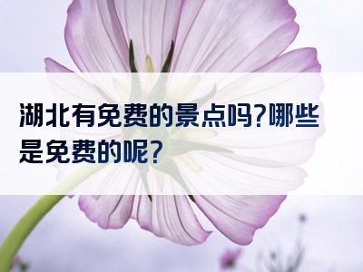 湖北有免费的景点吗？哪些是免费的呢？