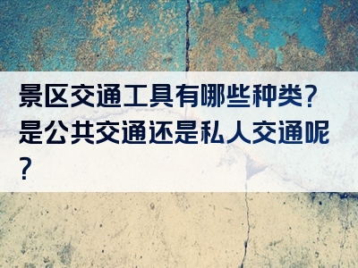 景区交通工具有哪些种类？是公共交通还是私人交通呢？