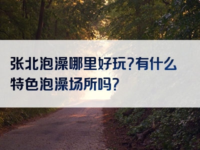 张北泡澡哪里好玩？有什么特色泡澡场所吗？