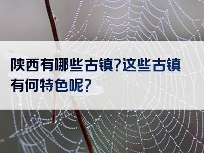 陕西有哪些古镇？这些古镇有何特色呢？