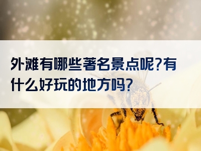 外滩有哪些著名景点呢？有什么好玩的地方吗？