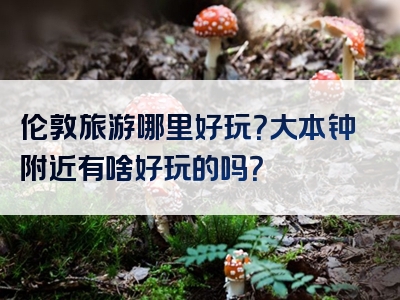 伦敦旅游哪里好玩？大本钟附近有啥好玩的吗？