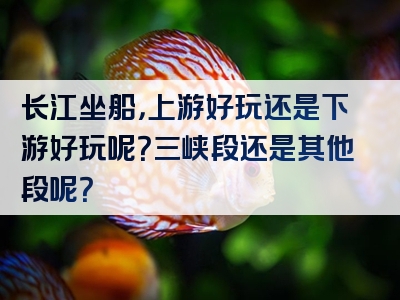 长江坐船，上游好玩还是下游好玩呢？三峡段还是其他段呢？