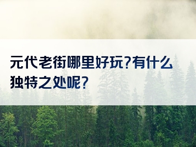 元代老街哪里好玩？有什么独特之处呢？
