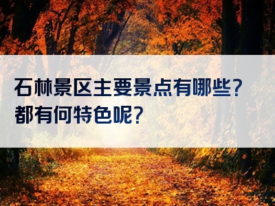 石林景区主要景点有哪些？都有何特色呢？