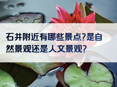 石井附近有哪些景点？是自然景观还是人文景观？