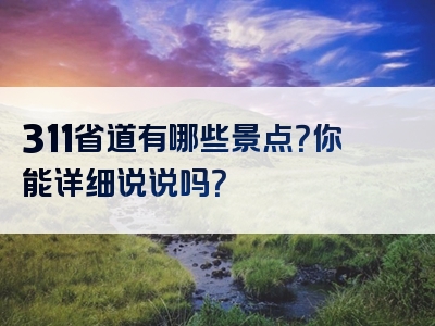 311省道有哪些景点？你能详细说说吗？