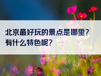 北京最好玩的景点是哪里？有什么特色呢？