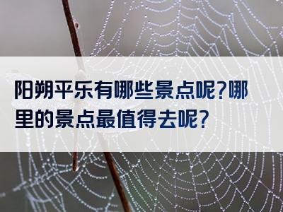 阳朔平乐有哪些景点呢？哪里的景点最值得去呢？