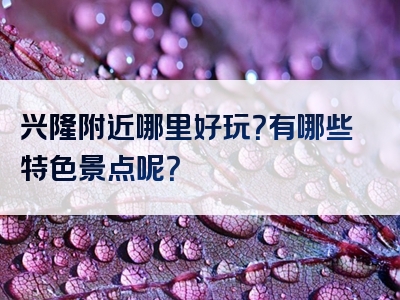 兴隆附近哪里好玩？有哪些特色景点呢？