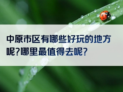 中原市区有哪些好玩的地方呢？哪里最值得去呢？