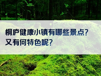 桐庐健康小镇有哪些景点？又有何特色呢？