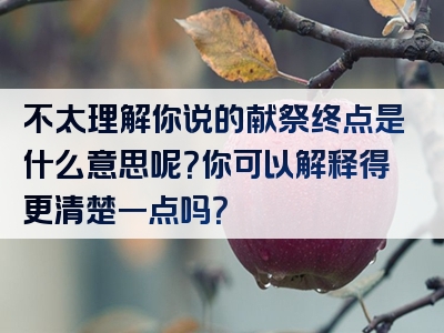 不太理解你说的献祭终点是什么意思呢？你可以解释得更清楚一点吗？
