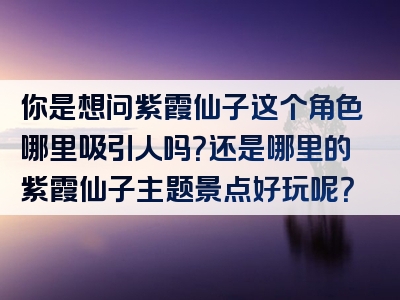 你是想问紫霞仙子这个角色哪里吸引人吗？还是哪里的紫霞仙子主题景点好玩呢？