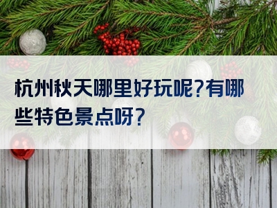 杭州秋天哪里好玩呢？有哪些特色景点呀？