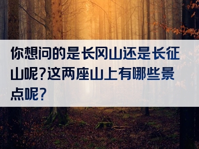 你想问的是长冈山还是长征山呢？这两座山上有哪些景点呢？