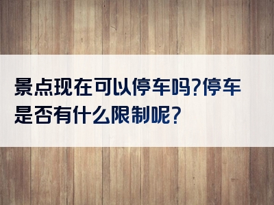 景点现在可以停车吗？停车是否有什么限制呢？
