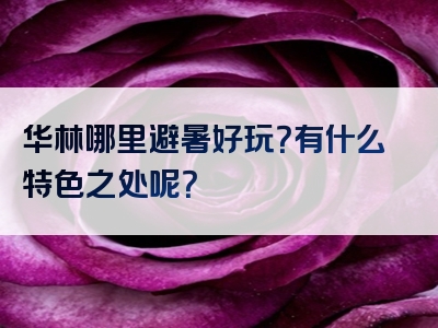 华林哪里避暑好玩？有什么特色之处呢？