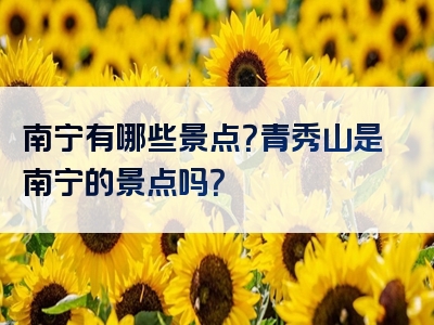 南宁有哪些景点？青秀山是南宁的景点吗？