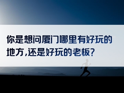 你是想问厦门哪里有好玩的地方，还是好玩的老板？