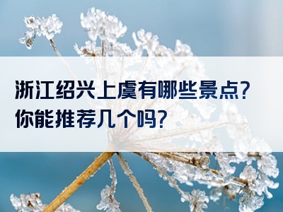 浙江绍兴上虞有哪些景点？你能推荐几个吗？