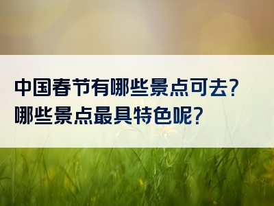 中国春节有哪些景点可去？哪些景点最具特色呢？