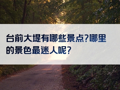台前大堤有哪些景点？哪里的景色最迷人呢？