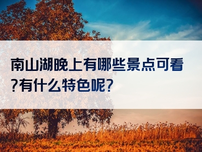 南山湖晚上有哪些景点可看？有什么特色呢？