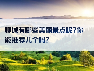 聊城有哪些美丽景点呢？你能推荐几个吗？