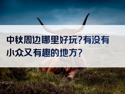 中秋周边哪里好玩？有没有小众又有趣的地方？