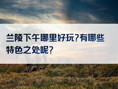 兰陵下午哪里好玩？有哪些特色之处呢？