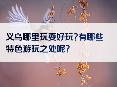 义乌哪里玩耍好玩？有哪些特色游玩之处呢？