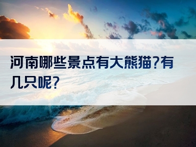 河南哪些景点有大熊猫？有几只呢？