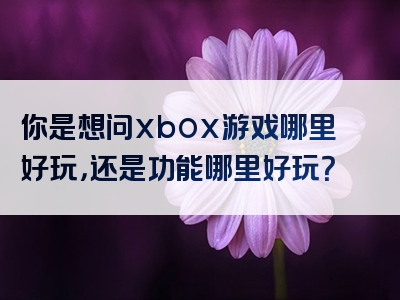 你是想问xbox游戏哪里好玩，还是功能哪里好玩？