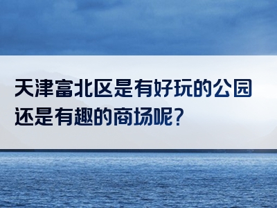 天津富北区是有好玩的公园还是有趣的商场呢？