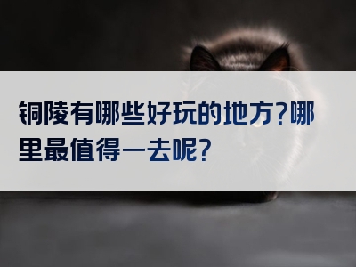 铜陵有哪些好玩的地方？哪里最值得一去呢？