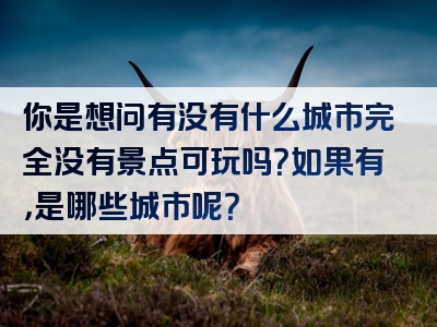你是想问有没有什么城市完全没有景点可玩吗？如果有，是哪些城市呢？