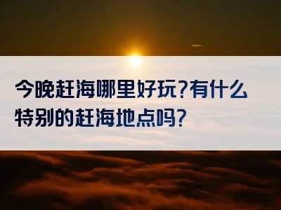 今晚赶海哪里好玩？有什么特别的赶海地点吗？