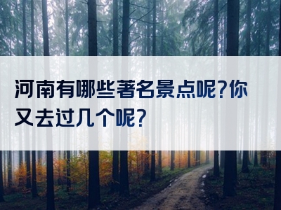 河南有哪些著名景点呢？你又去过几个呢？