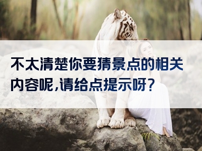 不太清楚你要猜景点的相关内容呢，请给点提示呀？
