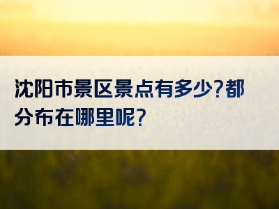沈阳市景区景点有多少？都分布在哪里呢？
