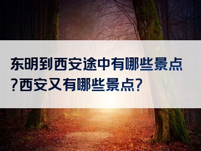 东明到西安途中有哪些景点？西安又有哪些景点？