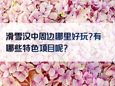 滑雪汉中周边哪里好玩？有哪些特色项目呢？