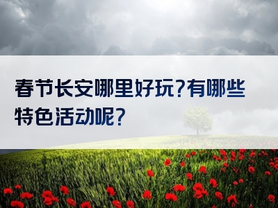 春节长安哪里好玩？有哪些特色活动呢？