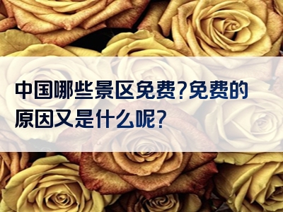 中国哪些景区免费？免费的原因又是什么呢？