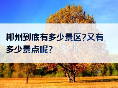 郴州到底有多少景区？又有多少景点呢？