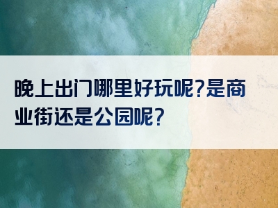 晚上出门哪里好玩呢？是商业街还是公园呢？