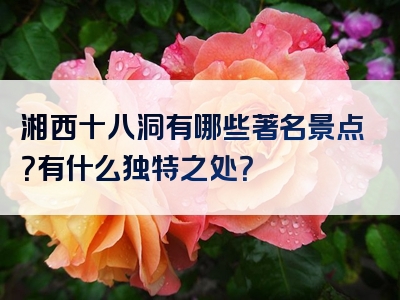湘西十八洞有哪些著名景点？有什么独特之处？