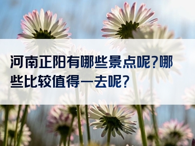 河南正阳有哪些景点呢？哪些比较值得一去呢？